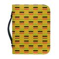 Yellow Kente Pattern Print Leather Bible Cover