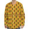 Yellow Kente Pattern Print Long Sleeve Baseball Jersey