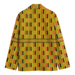 Yellow Kente Pattern Print Men's Blazer