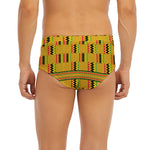 Yellow Kente Pattern Print Men's Briefs