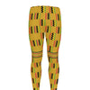Yellow Kente Pattern Print Men's leggings