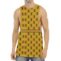 Yellow Kente Pattern Print Men's Muscle Tank Top