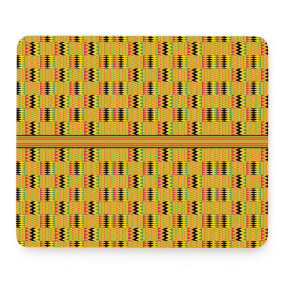 Yellow Kente Pattern Print Mouse Pad