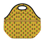 Yellow Kente Pattern Print Neoprene Lunch Bag