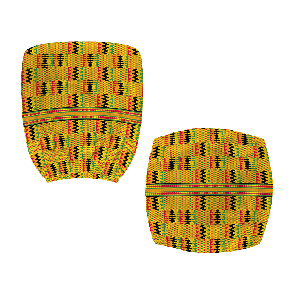Yellow Kente Pattern Print Office Chair Cover