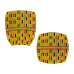 Yellow Kente Pattern Print Office Chair Cover