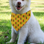 Yellow Kente Pattern Print Over The Collar Dog Bandana