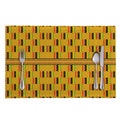 Yellow Kente Pattern Print Placemat