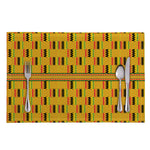Yellow Kente Pattern Print Placemat