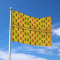 Yellow Kente Pattern Print Polyester Flag