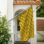 Yellow Kente Pattern Print Polyester Flag