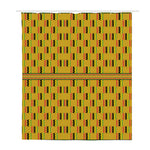 Yellow Kente Pattern Print Polyester Shower Curtain