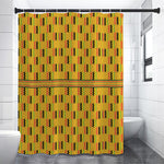 Yellow Kente Pattern Print Premium Shower Curtain