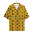 Yellow Kente Pattern Print Rayon Hawaiian Shirt