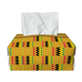 Yellow Kente Pattern Print Rectangle Tissue Box Cover