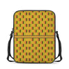 Yellow Kente Pattern Print Rectangular Crossbody Bag