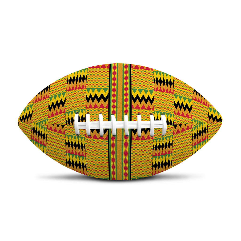 Yellow Kente Pattern Print Rugby Ball