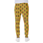 Yellow Kente Pattern Print Scuba Joggers