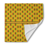 Yellow Kente Pattern Print Silk Bandana