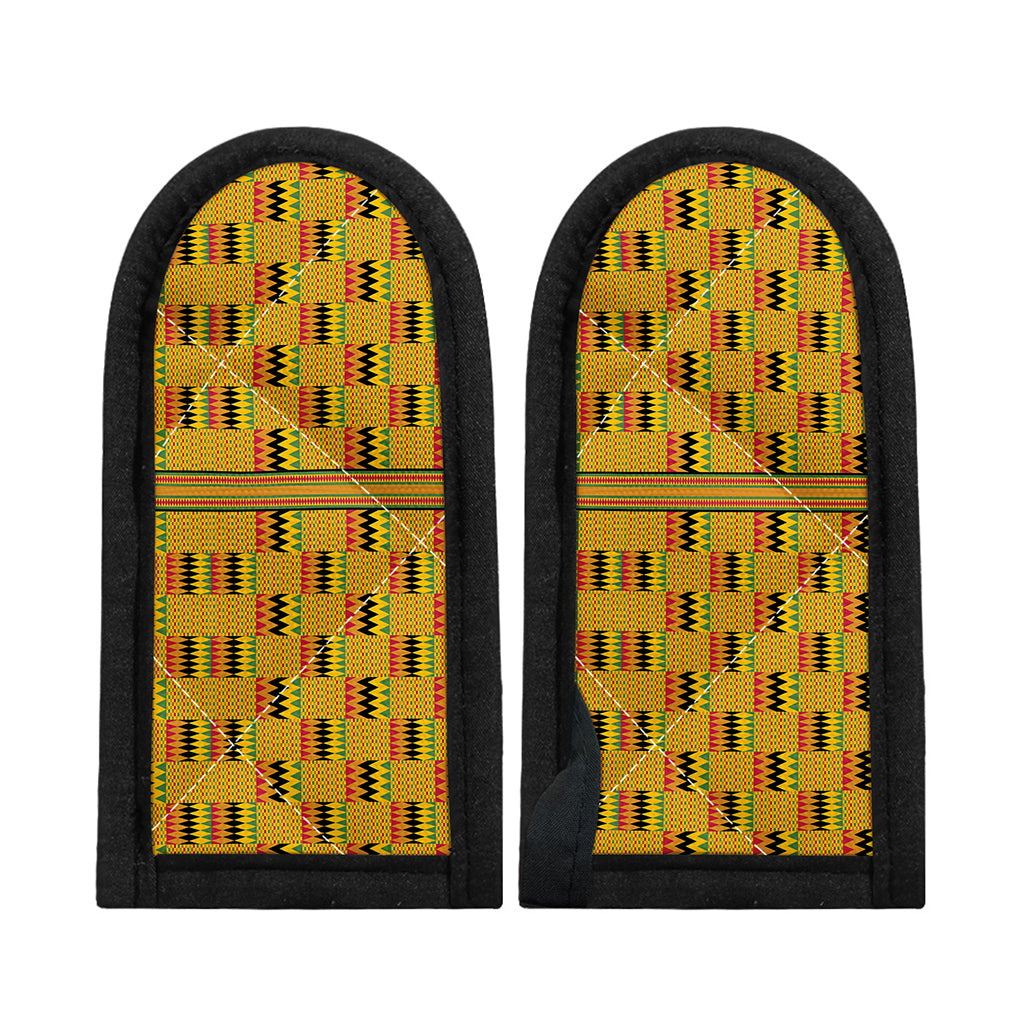Yellow Kente Pattern Print Skillet Handle Cover