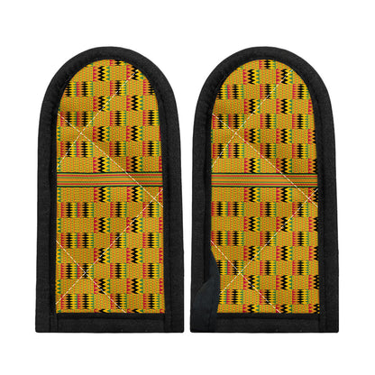 Yellow Kente Pattern Print Skillet Handle Cover