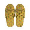 Yellow Kente Pattern Print Slippers