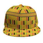 Yellow Kente Pattern Print Snapback Cap