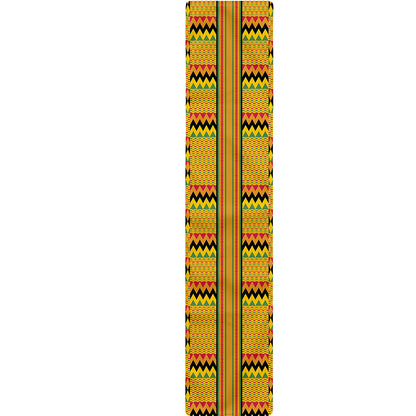 Yellow Kente Pattern Print Table Runner
