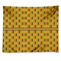 Yellow Kente Pattern Print Tapestry