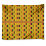 Yellow Kente Pattern Print Tapestry