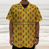 Yellow Kente Pattern Print Textured Short Sleeve Shirt
