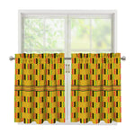 Yellow Kente Pattern Print Tier Curtains