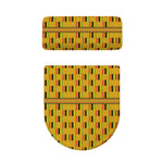Yellow Kente Pattern Print Toilet Lid And Tank Cover Set