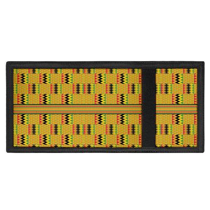 Yellow Kente Pattern Print Trifold Wallet