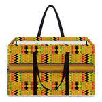 Yellow Kente Pattern Print Utility Tote Bag