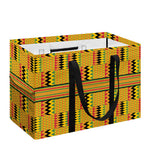 Yellow Kente Pattern Print Utility Tote Bag