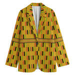 Yellow Kente Pattern Print Women's Blazer