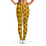 Yellow Kente Pattern Print Women's Leggings