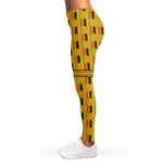 Yellow Kente Pattern Print Women's Leggings