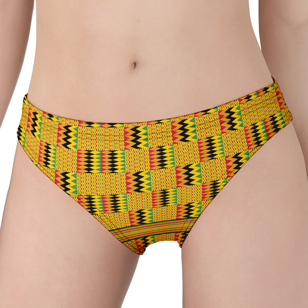 Yellow Kente Pattern Print Women's Panties