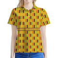 Yellow Kente Pattern Print Women's Polo Shirt