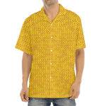 Yellow Knitted Pattern Print Aloha Shirt