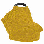 Yellow Knitted Pattern Print Baby Seat Cover