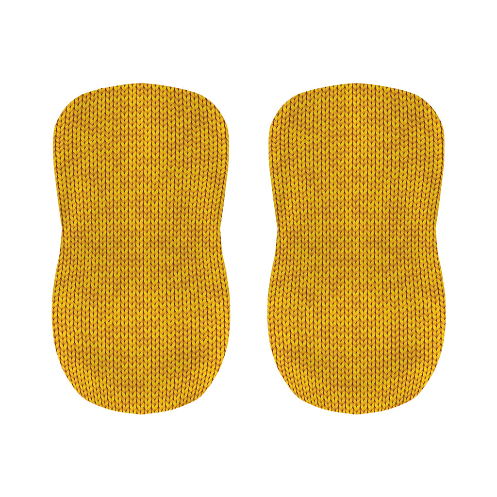 Yellow Knitted Pattern Print Bar Stool Covers