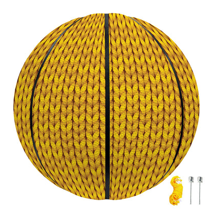 Yellow Knitted Pattern Print Basketball
