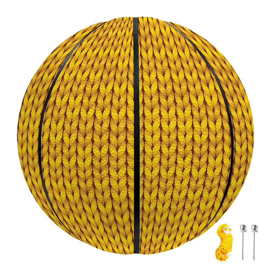 Yellow Knitted Pattern Print Basketball