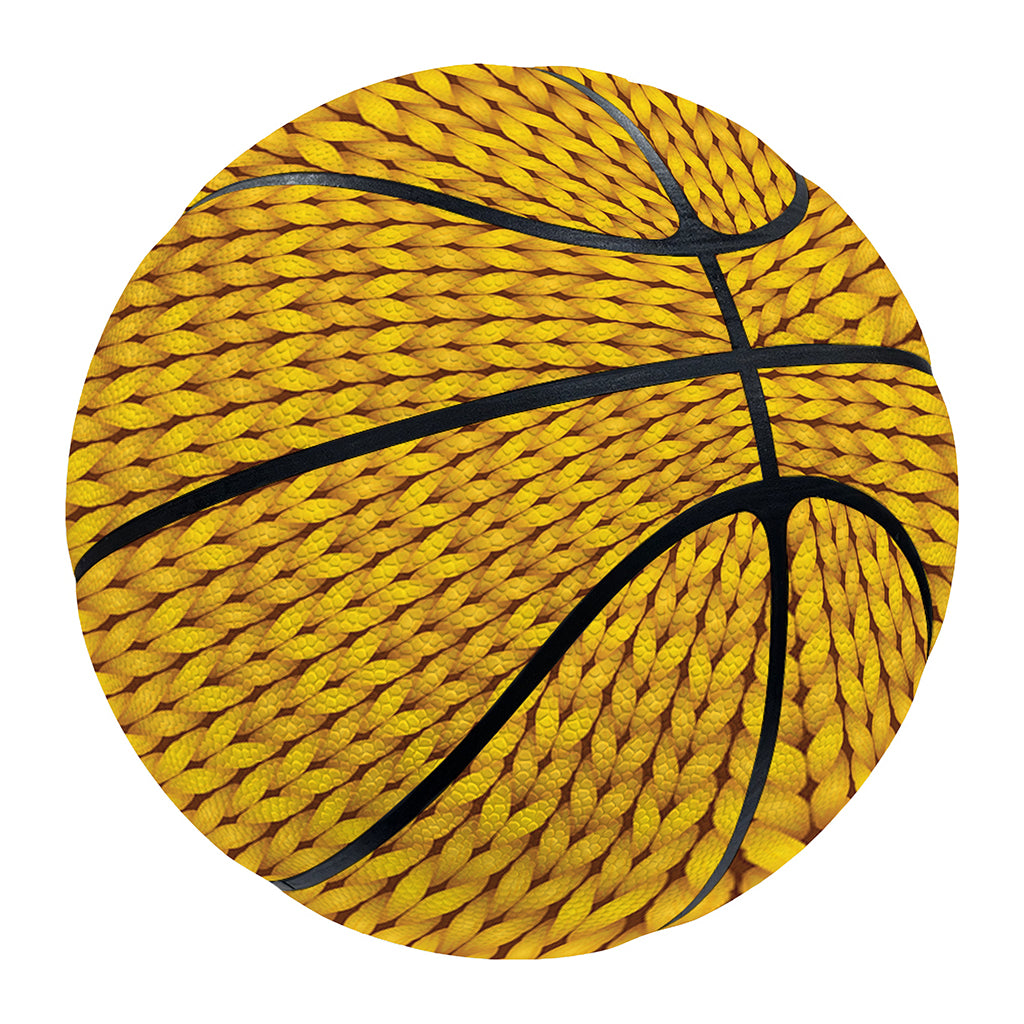 Yellow Knitted Pattern Print Basketball