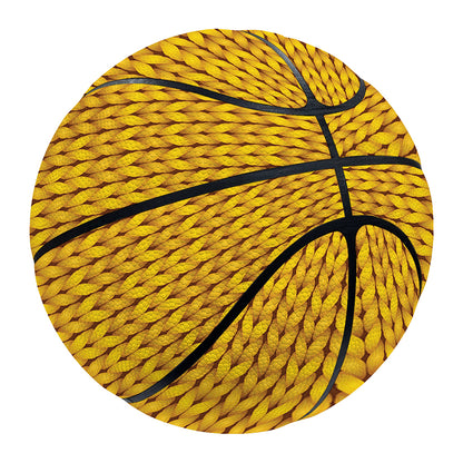 Yellow Knitted Pattern Print Basketball