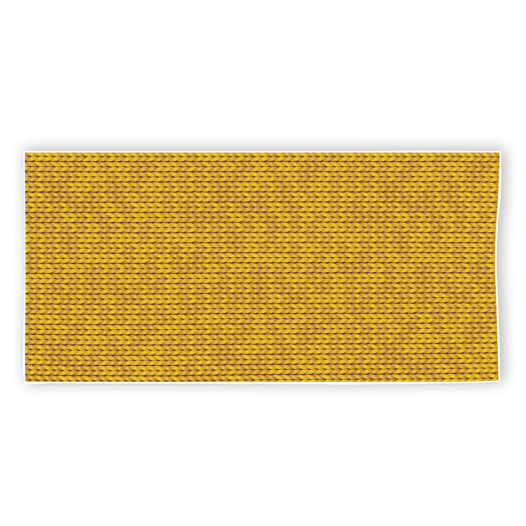 Yellow Knitted Pattern Print Beach Towel