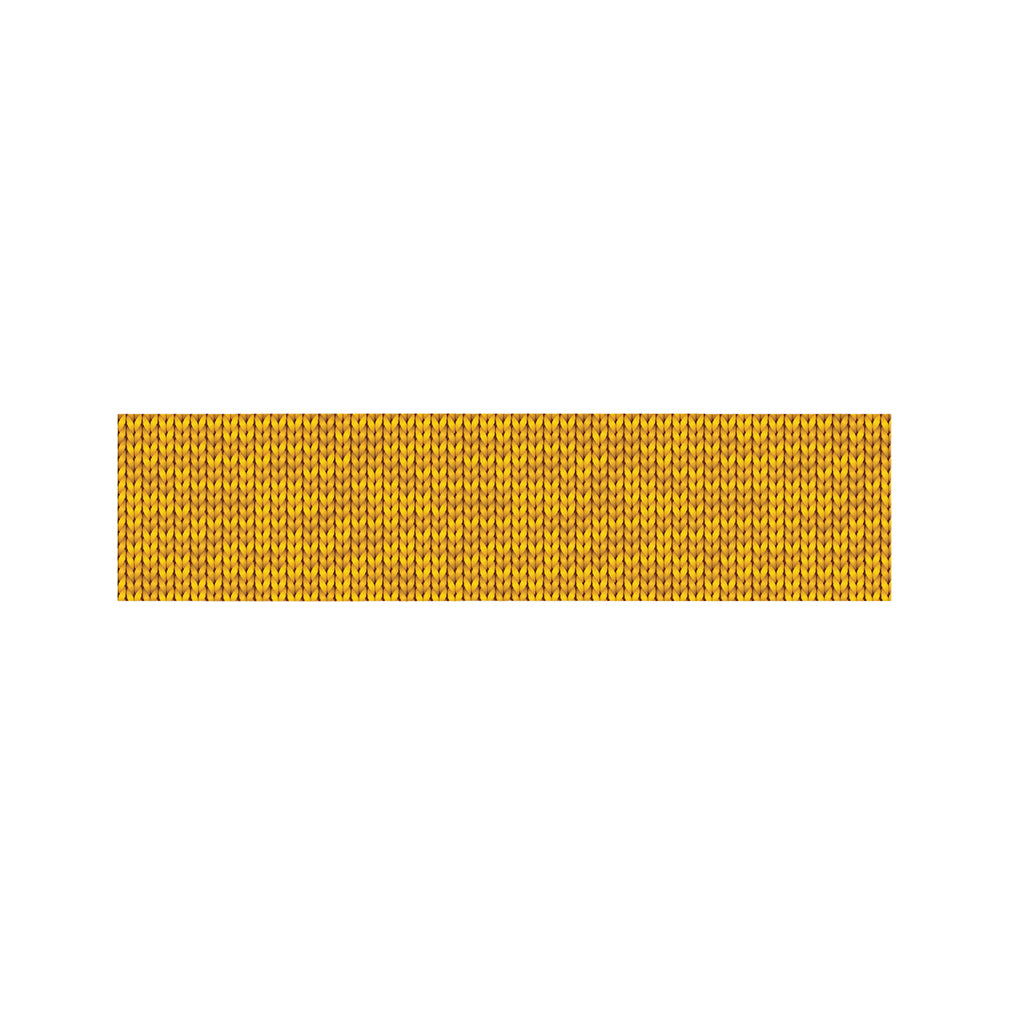 Yellow Knitted Pattern Print Bed Runner